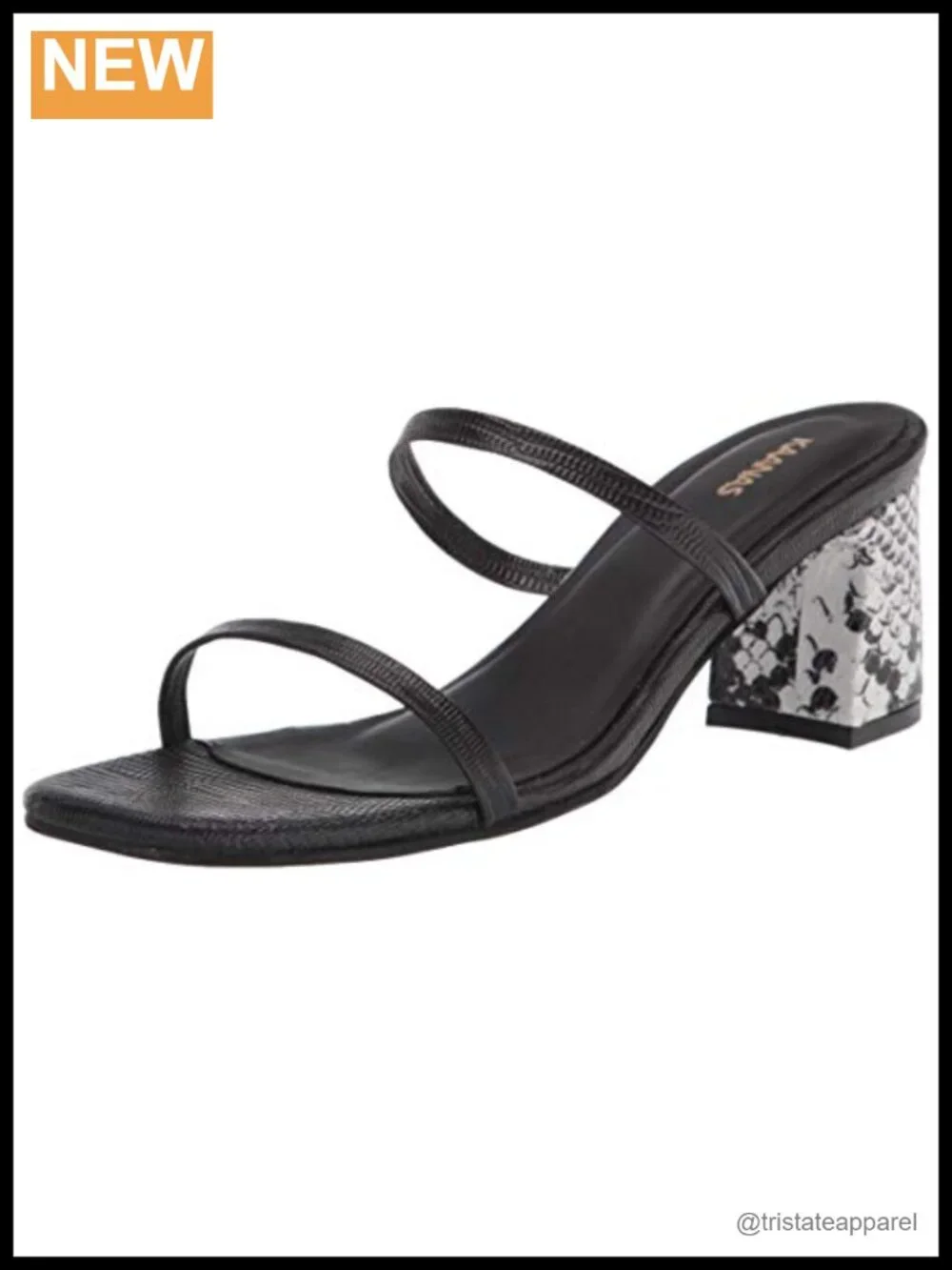 Athens Lizzard Strap Heeled Sandals Block Heel Ankle Strap Open Toe